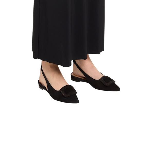Aquatalia Shoes - Aquatalia Women's Suede Pointed Toe Buckle Slingback Size 9